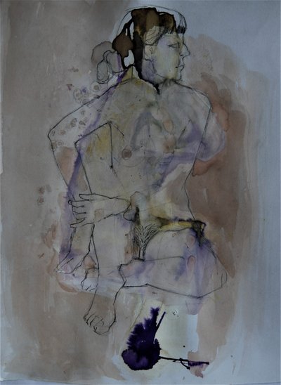 Figura nua pensativa de Doris Schmitz