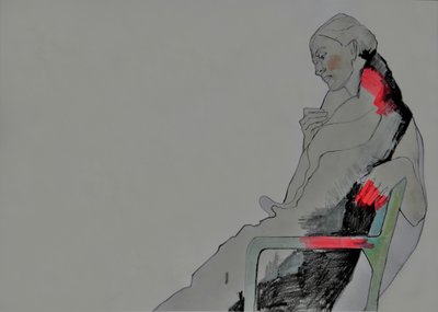 Mulher pensativa sentada de Doris Schmitz