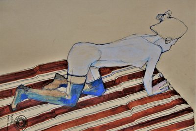 Mulher sensual ajoelhada de Doris Schmitz