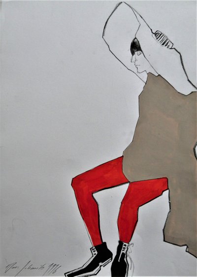 Collants vermelhos elegantes para mulher de Doris Schmitz