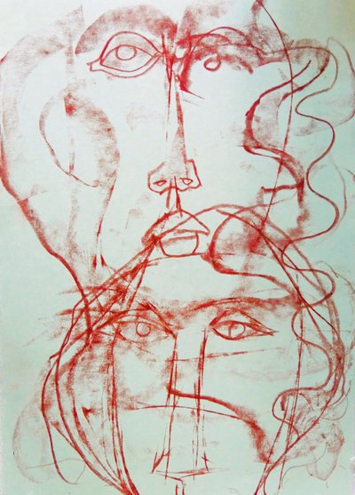 Dois Rostos Abstratos de Doris Schmitz