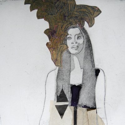 Mulher com Folhas Douradas de Doris Schmitz