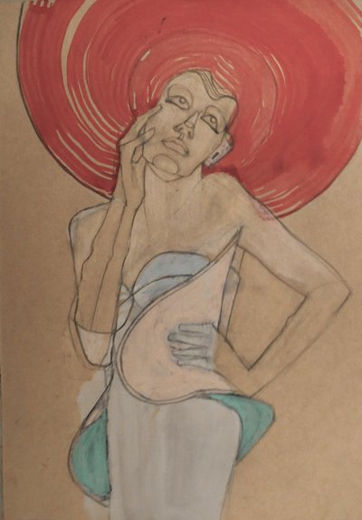 Mulher com chapéu vermelho de Doris Schmitz