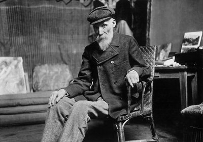 Auguste Renoir (1841-1919), pintor francês, em sua oficina em Cagnes-on-Mer (Alpes-Maritimes), por volta de 1907 de Dornac