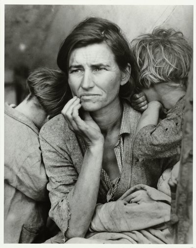 Portret van Florence Owens Thompson
Migrante mãe, 1936 (título original) de Dorothea Lange