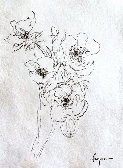 Desenho floral delicado de Dorothy Fagan