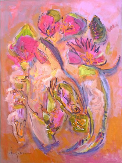 Abstrato floral rosa de Dorothy Fagan
