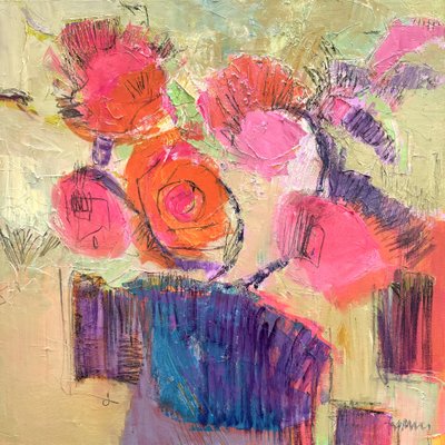 Flores abstratas vibrantes de Dorothy Fagan