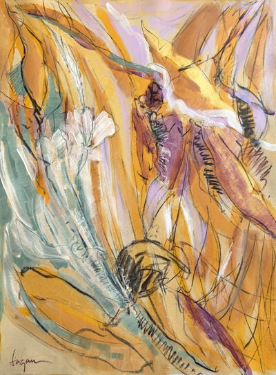 Motivos botânicos abstratos e vibrantes de Dorothy Fagan