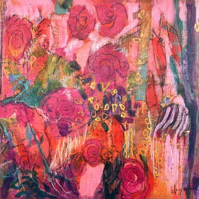 Rosas abstratas vibrantes de Dorothy Fagan
