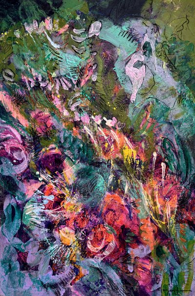 Abstrato floral vibrante de Dorothy Fagan