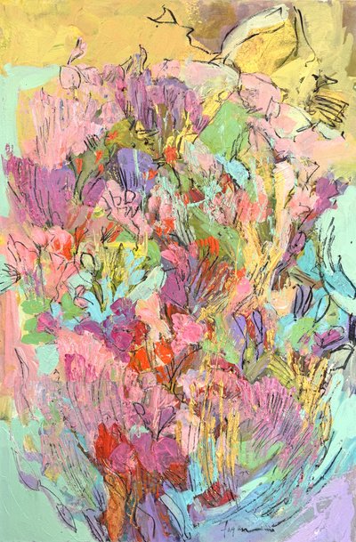 Flores vibrantes no jardim de Dorothy Fagan