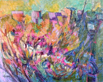 Flores vibrantes na encosta de Dorothy Fagan