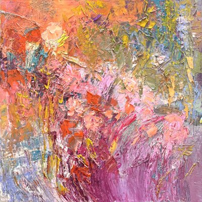Flores vibrantes em impasto de Dorothy Fagan