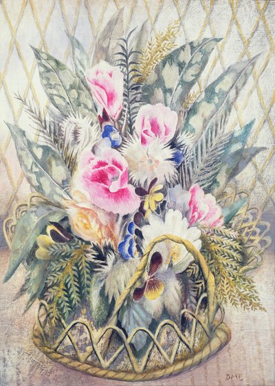 Godetias (óleo sobre tela) de Dorothy M. Larcher