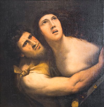Satyr e ninfa (óleo sobre tela) de Dosso (after) Dossi
