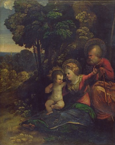 Descanse durante a fuga para o Egito, c.1510-12 de Dosso Dossi