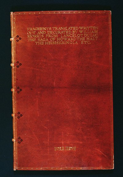 Volume de fragmentos do manuscrito com destino a Emery Walker (1851-1933) 1902 (couro e ouro) de Douglas B. Cockerell