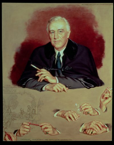 Estudo de Franklin Delano Roosevelt para a pintura "Os Três Grandes em Ialta de Douglas Chandor