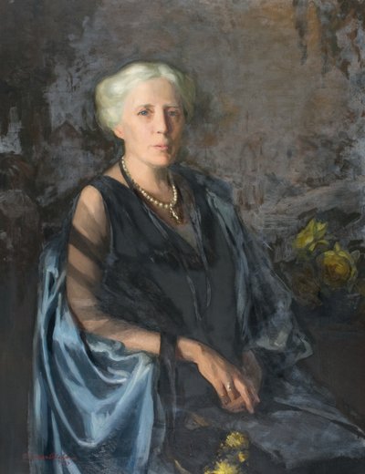 A Dama do Manto Azul (óleo sobre tela) de Douglas Gordon Shields