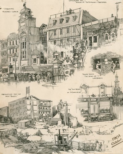 Esboços de Londres de outubro de 1901 (gravura) de Douglas Macpherson