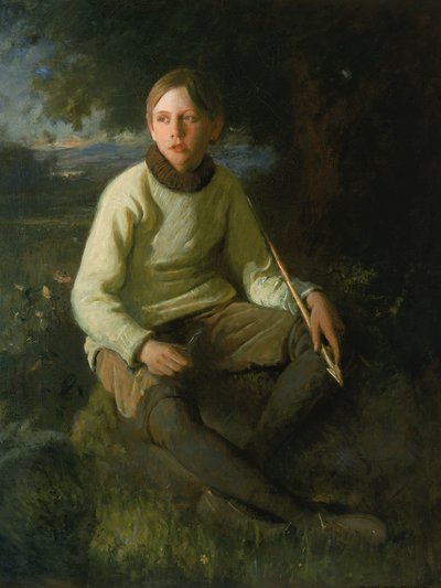 O menino com a flecha, 1903. de Douglas Volk