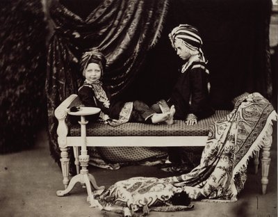 Príncipe Arthur e Príncipe Alfred disfarçado de Príncipes Sikhs, Osborne de Dr Ernst Becker