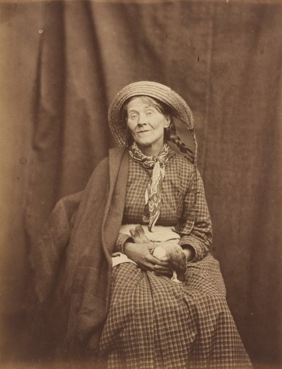 Mulher segurando um pássaro morto, asilo do condado de Surrey de Dr. Hugh Welch Diamond