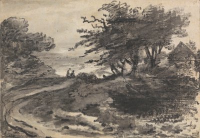Paisagem com Árvores e duas figuras de Dr. Thomas Monro