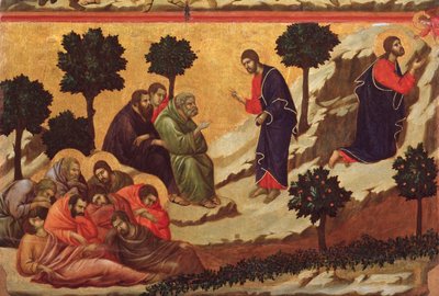 Agonia no jardim. retábulo da Maesta (tempera sobre madeira de Duccio di Buoninsegna