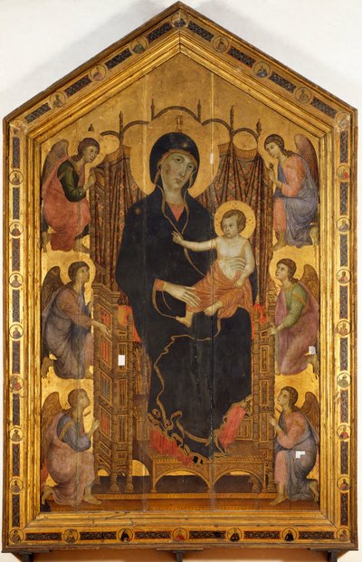 La Madonna Rucellai (Tempera em madeira) de Duccio di Buoninsegna