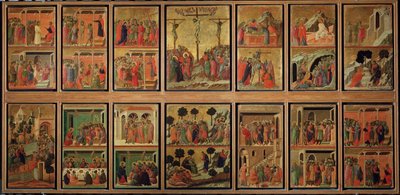 Vida do Cristo: paixão. Predella da Maesta (tempera sobre madeira de Duccio di Buoninsegna
