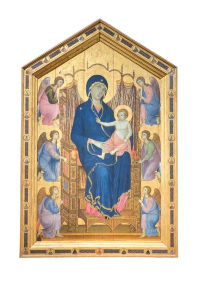 Madonna e Criança entronizadas com anjos de Duccio di Buoninsegna