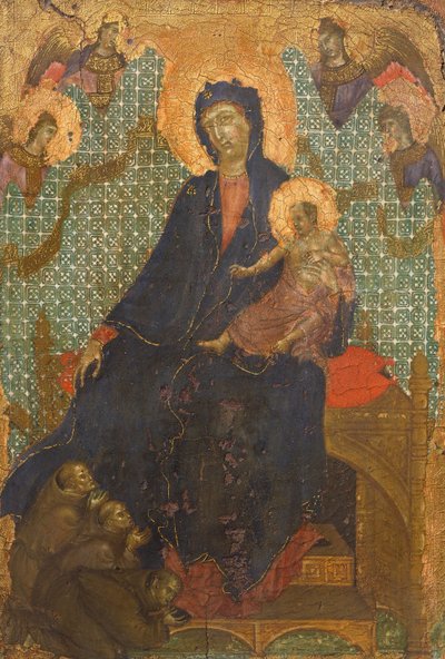 Madona dos Franciscanos, de Duccio di Buoninsegna (ca 1255 - pré-1319), tempera sobre madeira, 235x16 cm de Duccio di Buoninsegna