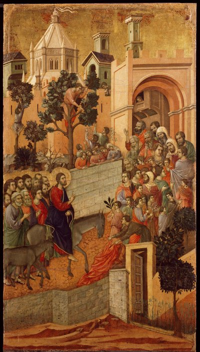 Maesta: Entrada em Jerusalém de Duccio di Buoninsegna