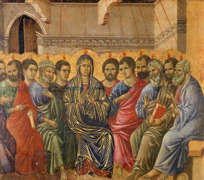 Pentecostes, detalhe de Episódios da Paixão e Ressurreição de Cristo, superfície invertida de Maesta