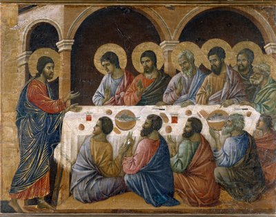 A Paixão de Cristo - Parte de trás do retábulo. Óleo sobre painel de Duccio di Buoninsegna