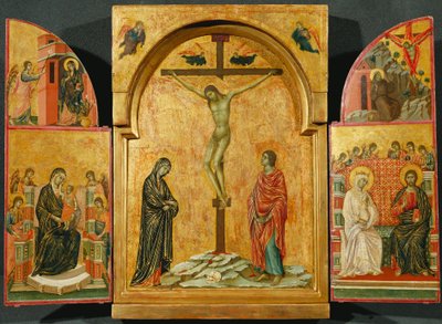 Tríptico: Crucificação e outras cenas de Duccio di Buoninsegna