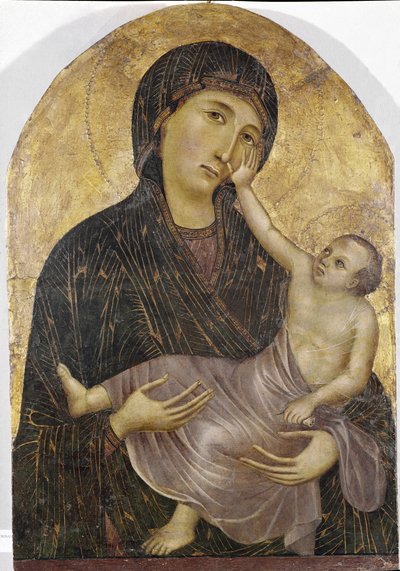 Virgem e Criança (tempera e ouro no painel de Duccio di Buoninsegna