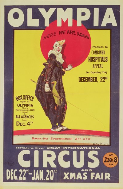 Cartaz do circo de Bertram Mills, 1922 de Dudley Hardy