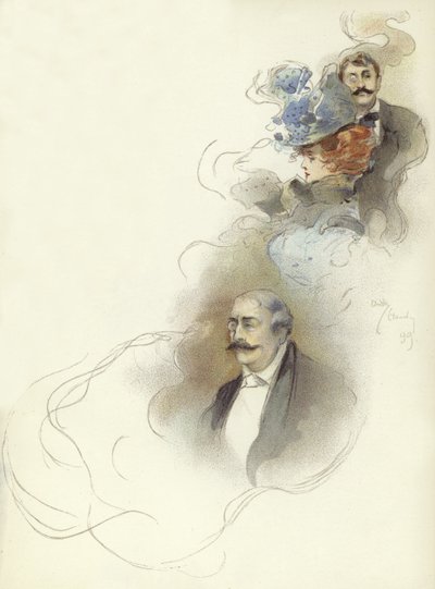 Personagens no jantar Savoy de Dudley Hardy