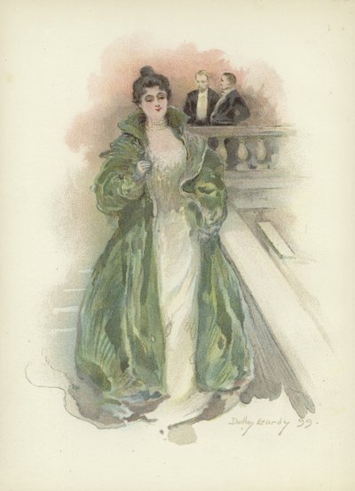 Senhora da Sociedade no Hotel Savoy, em Londres de Dudley Hardy