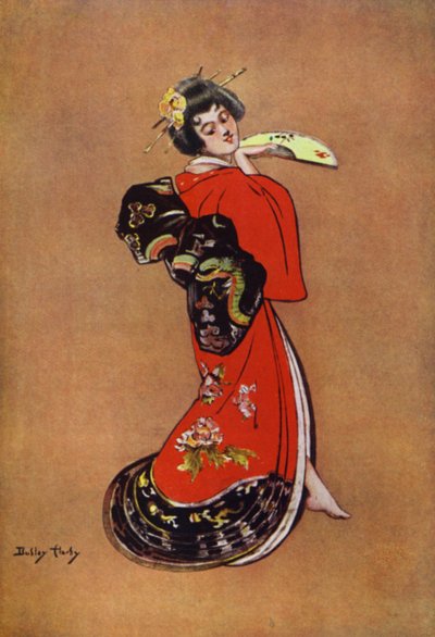 A gueixa, design para um cartaz (cor litho) de Dudley Hardy