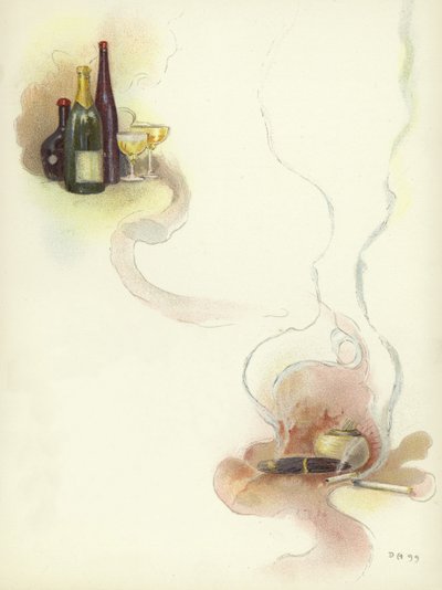 Vinho e charutos no Hotel Savoy de Dudley Hardy