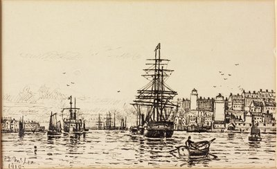 As luzes altas e baixas North Shields (tinta no papel) de Duncan F. McLea