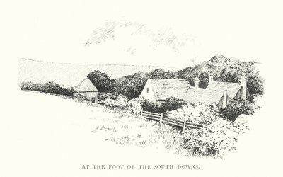 No sopé de South Downs (litografia) de Duncan Moul
