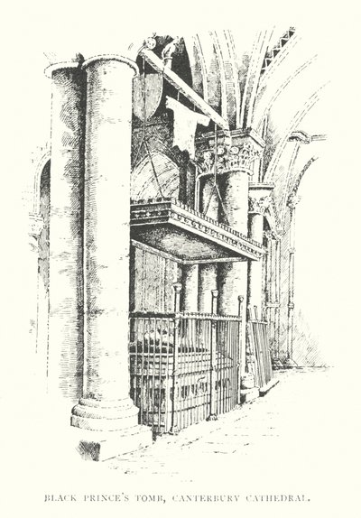 Túmulo do Príncipe Negro, Catedral de Cantuária (litografia) de Duncan Moul