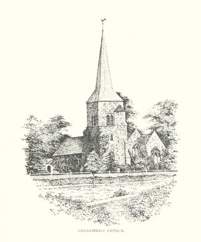 Igreja de Chislehurst (litografia) de Duncan Moul