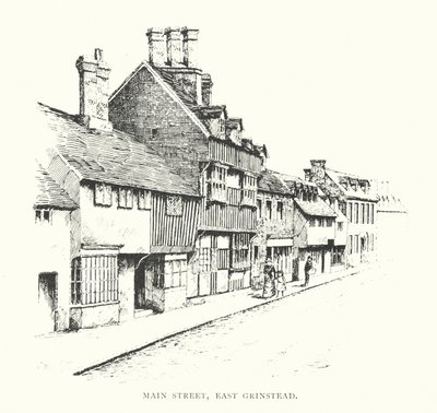 Rua principal, East Grinstead (litografia) de Duncan Moul