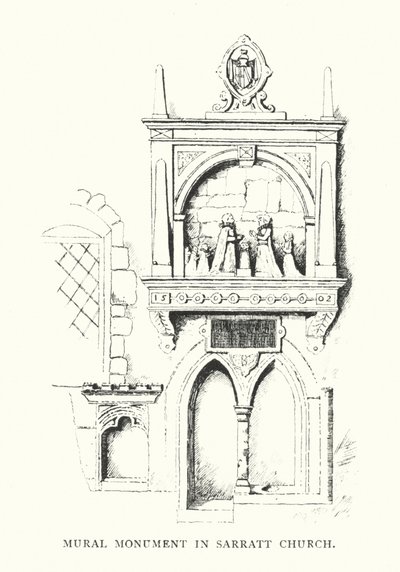 Monumento mural na igreja de Sarratt (litografia) de Duncan Moul